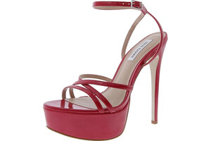 Steve Madden Womens Celia Strappy Patent Platform Sandals
